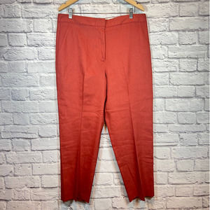 3/$15 Rebecca Taylor Tailored Linen Size 16 Salmon Pink Orange Dress Suit Pants